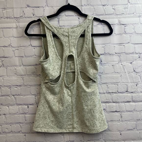Gymshark Olive Green Marled Fleur Textured Athletic Tank Top Small Workout Gym - Picture 4 of 5